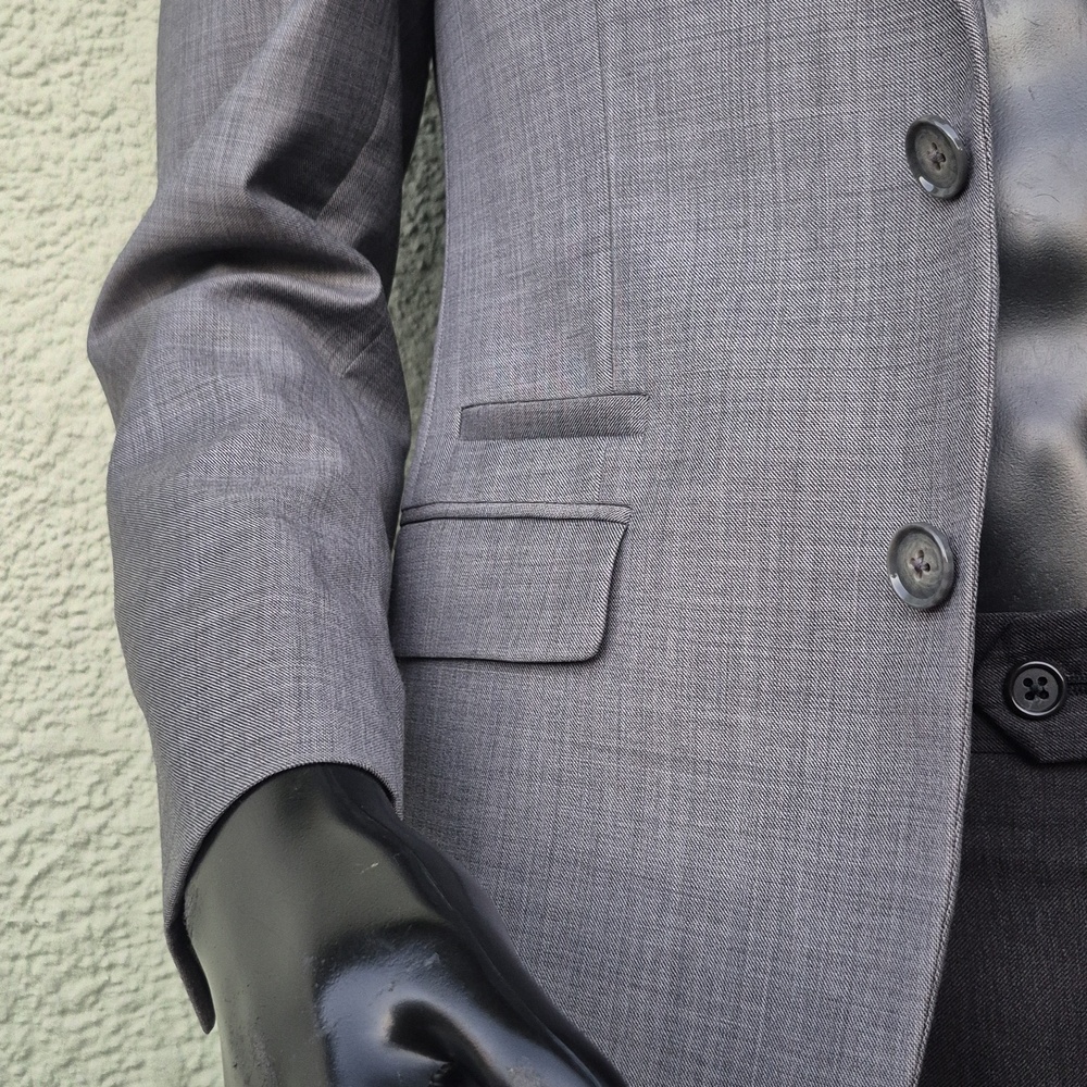 Express Men's Silver Grey Fitted Luxe Blazer/Sport Coat
